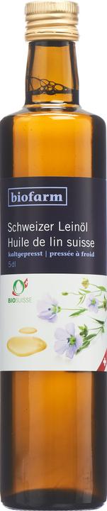 Image du produit Biofarm huile de lin bourgeon CH bio Suisse (500 ml)