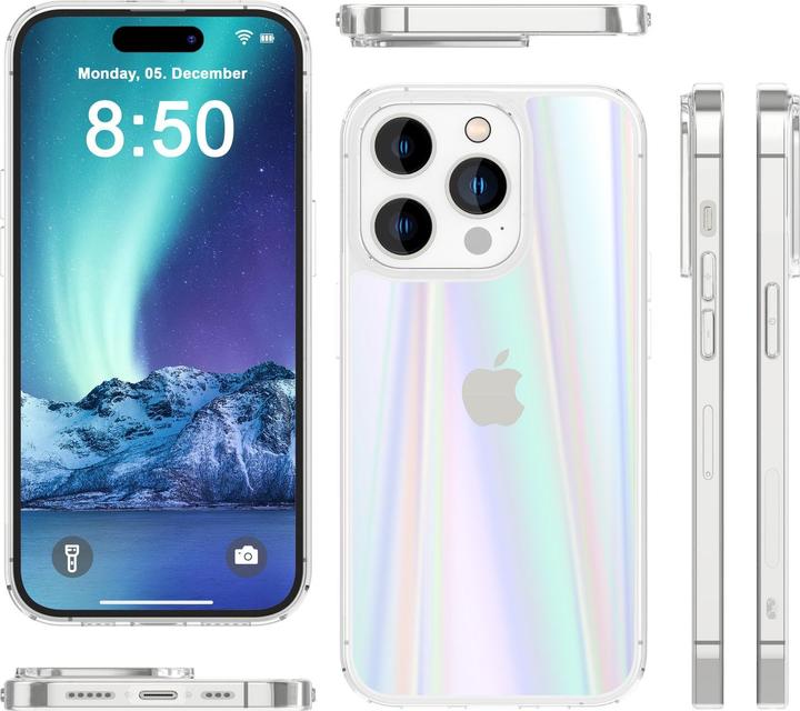 Actual product image Nalia Clear tempered glass cover rainbow effect (Apple iPhone 14 Pro)