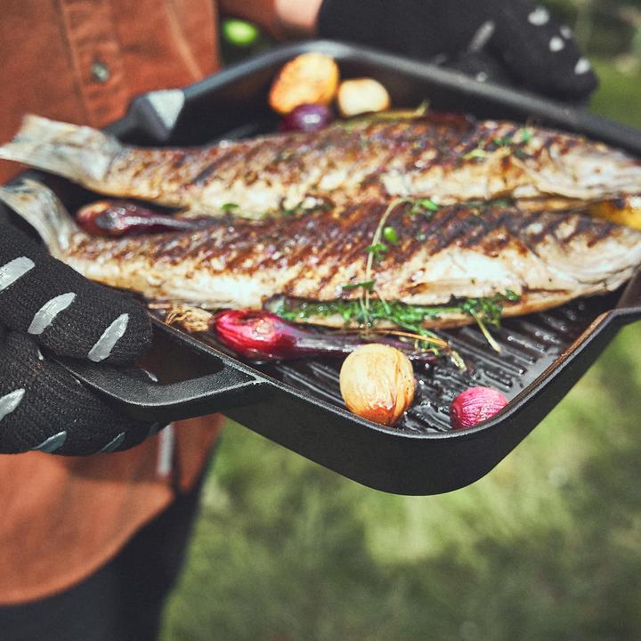 Image du produit Burnhard Poêle à griller en fonte (30 cm, Poêle à grillades, Fonte)