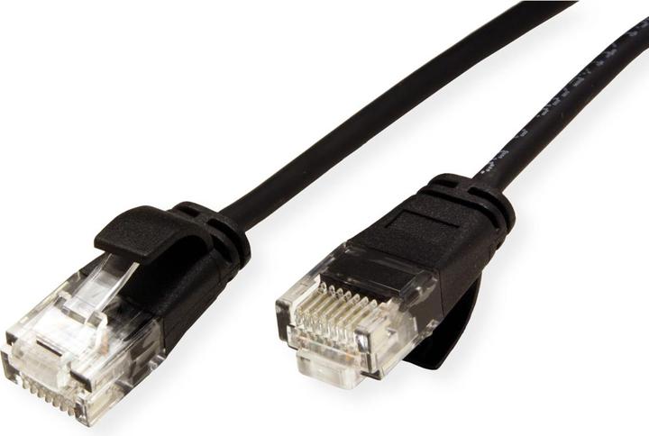 Actual product image Roline UTP DataCenter Patch Cable Cat.6A, LSOH, slim, black, 1 m (U/UTP, CAT6a, 1 m)