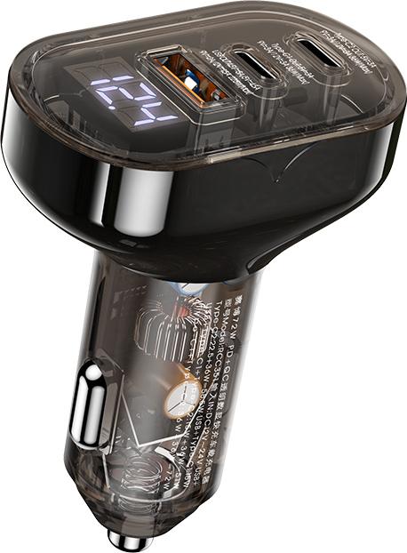 Produktbild Remax Cybo Series 72W PD+QC Transparent Fast Car Charger with Digital Display RCC351