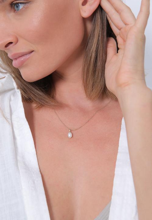 Produktbild Elli Perle, Perlenkette, Tropfen (No stone, Süsswasserzuchtperlen, 925 Sterling Silber vergoldet, 45 cm)