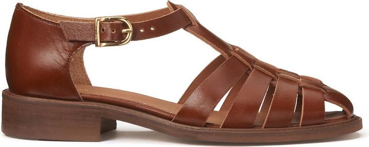 La Redoute Collections Ledersandalen mit flachem Absatz