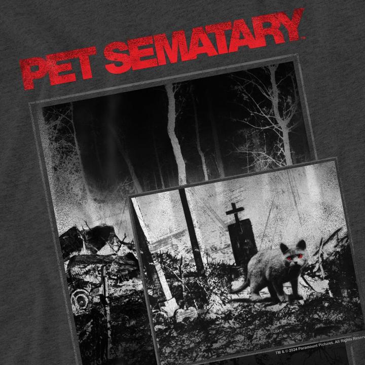 Actual product image Pet Sematary Unisex Adult Cat Poster T-Shirt (S)