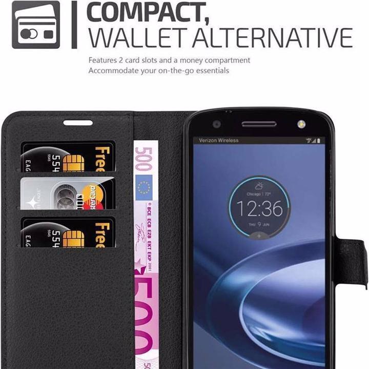 Actual product image Cadorabo Book with stand function cover (Motorola Moto Z Force)