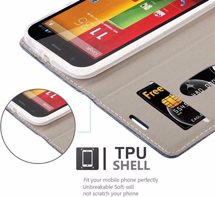 Produktbild Cadorabo Book Jeans Optik Cover (Motorola Moto G2 (2nd Gen))