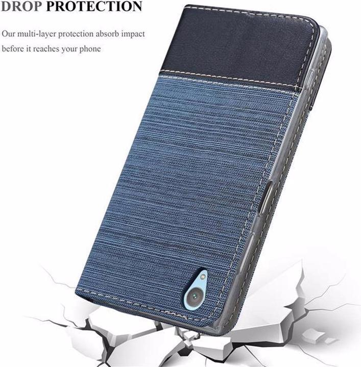 Actual product image Cadorabo Book Jeans Optics Cover (Sony Xperia XA1 Plus)