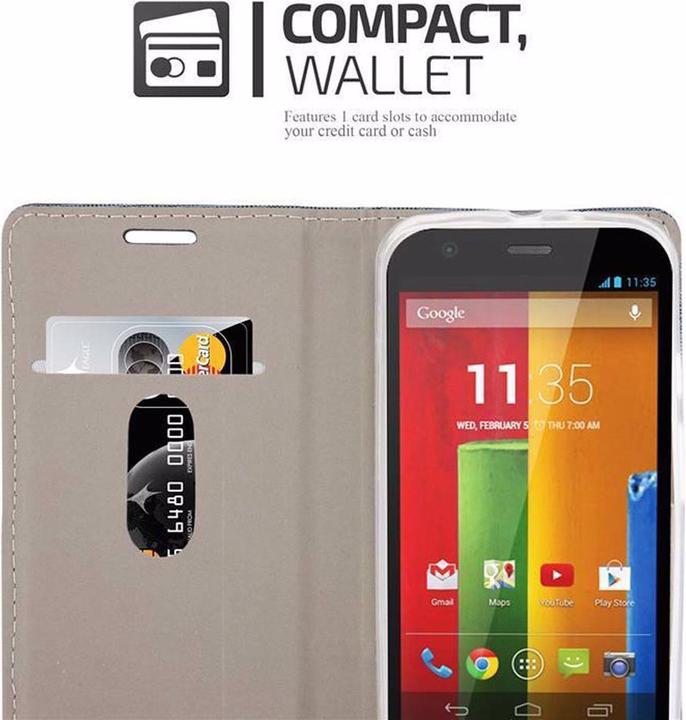 Image du produit Cadorabo Couverture look jeans Book (Motorola Moto G2 (2nd Gen))