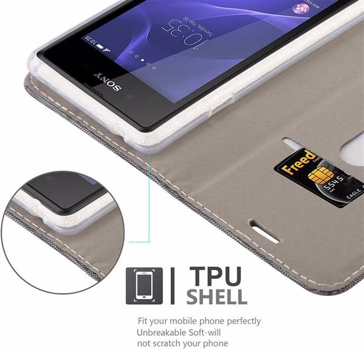 Actual product image Cadorabo Book Jeans Optics Cover (Sony Xperia E3)