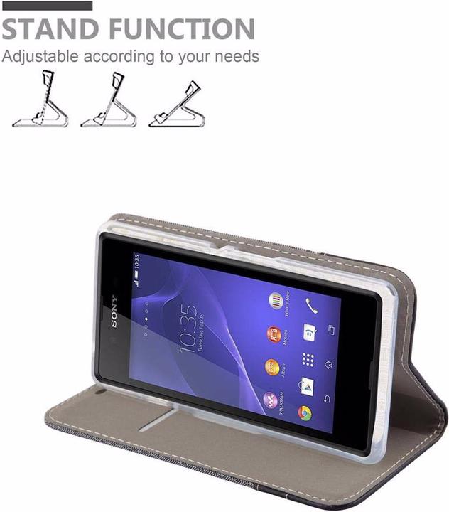 Actual product image Cadorabo Book Jeans Optics Cover (Sony Xperia E3)