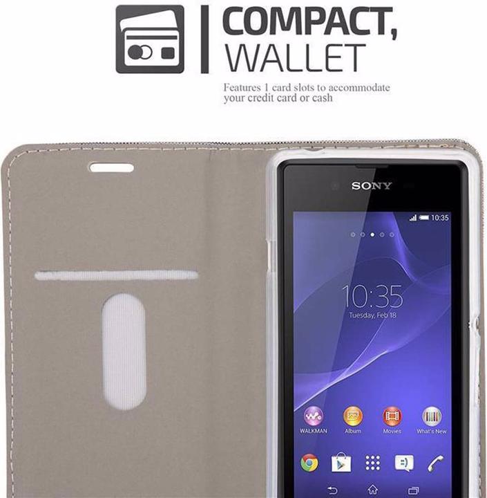 Actual product image Cadorabo Book Jeans Optics Cover (Sony Xperia E3)