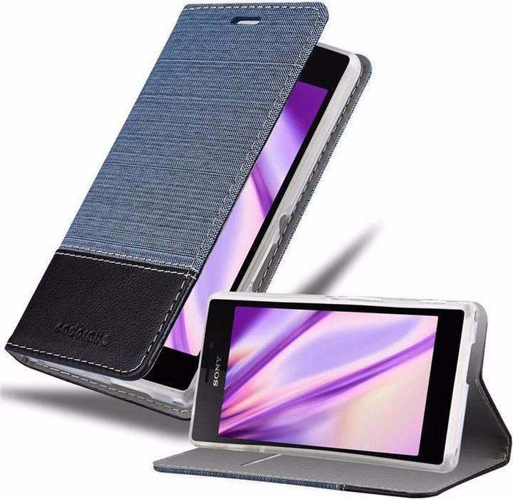 Actual product image Cadorabo Book Jeans Optics Cover (Sony Xperia M2 Aqua)