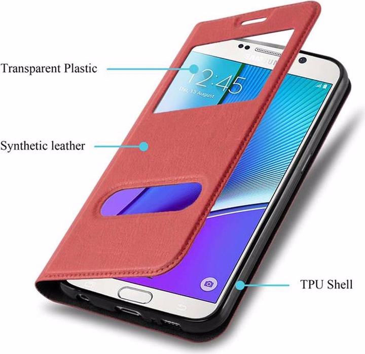 Actual product image Cadorabo Book with View double window cover (Samsung Galaxy Note 5)