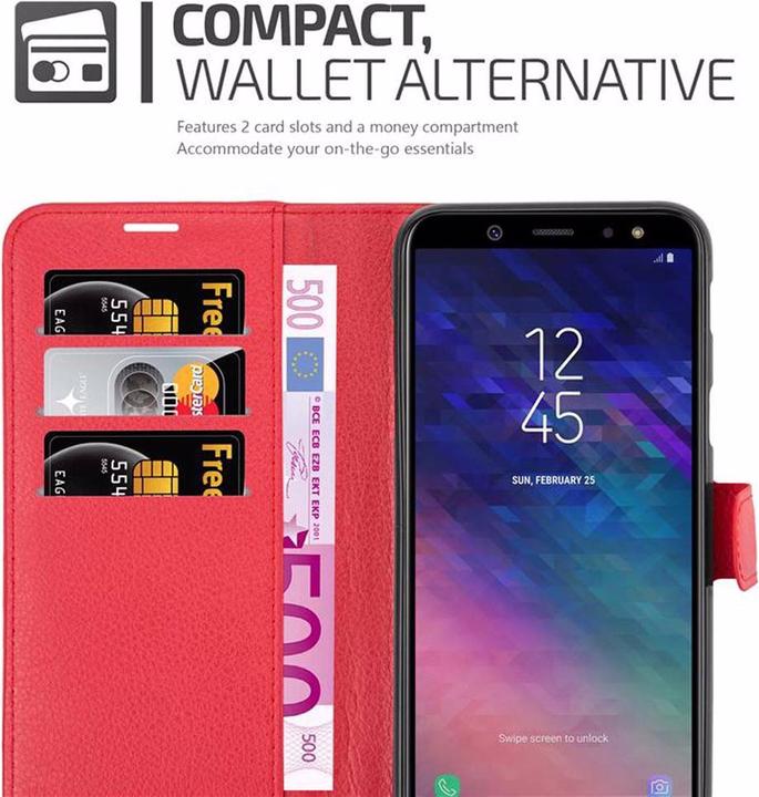 Actual product image Cadorabo Book with stand function cover (Samsung Galaxy J6 (2018))