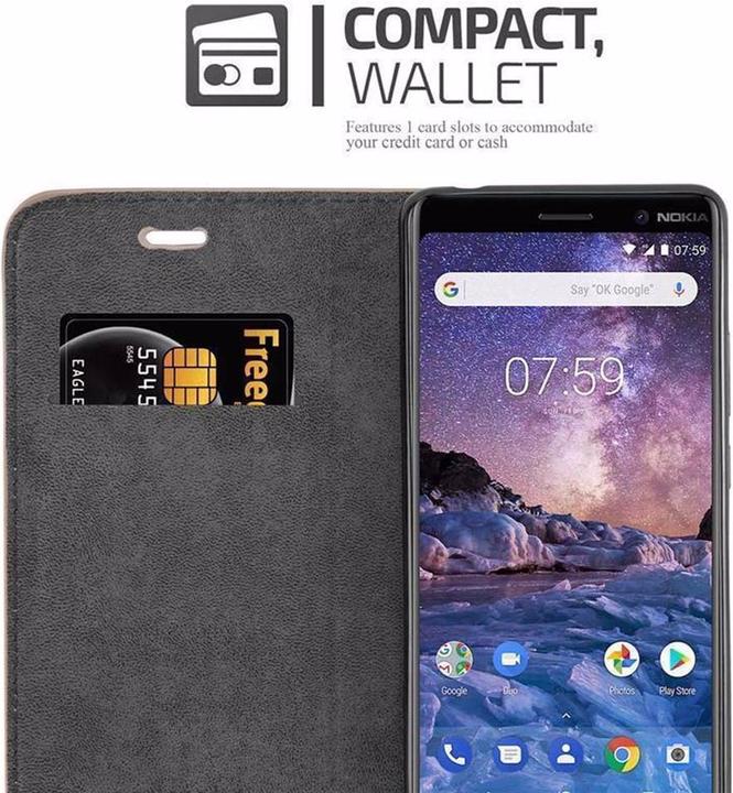 Actual product image Cadorabo Book Invisible Magnet Cover (Nokia 7 Plus)