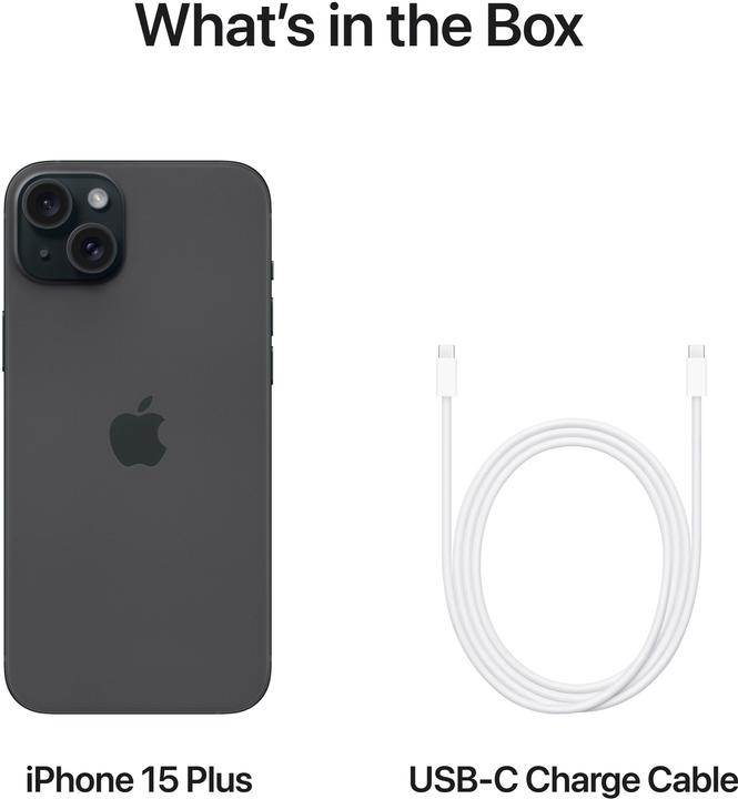 Produktbild Apple iPhone 15 Plus (256 GB, Black, 6.70", SIM + eSIM, 48 Mpx, 5G)