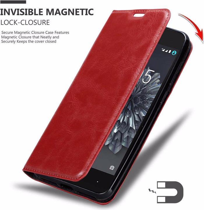 Productafbeelding Cadorabo Boek Onzichtbare Magneethoes (BQ Aquaris X5)
