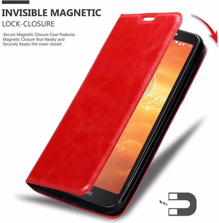 Actual product image Cadorabo Book Invisible Magnet Cover (Motorola Moto E5 Play)