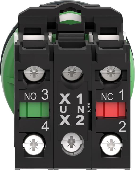 Produktbild APC Electric Leuchtdrucktaster, flach, komplett, ø30mm, 120 V, IP69K, LED, Weiss, 1 Öffner + 1