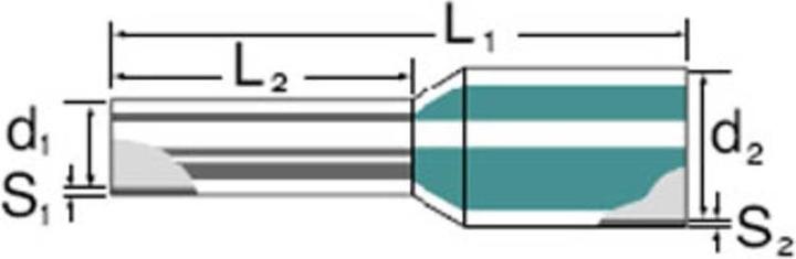 Actual product image Weidmüller H0.34/10 TK SV, Pin Connection, Straight, Metallic, Turquoise, 0.34 mm², 1 cm, 8 mm