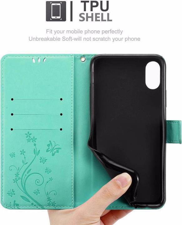 Actual product image Cadorabo Flower Book Cover (Apple iPhone XS Max)
