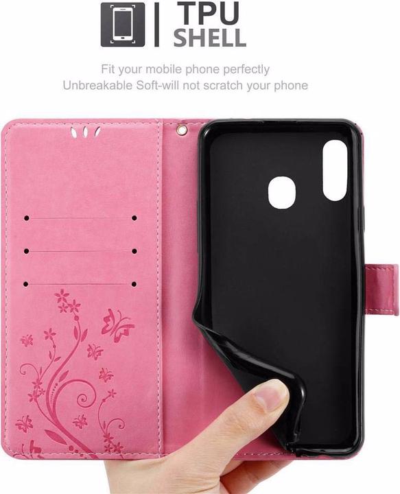 Produktbild Cadorabo Flower Book Cover (Samsung Galaxy A20, TCL A30, Samsung Galaxy M10s)