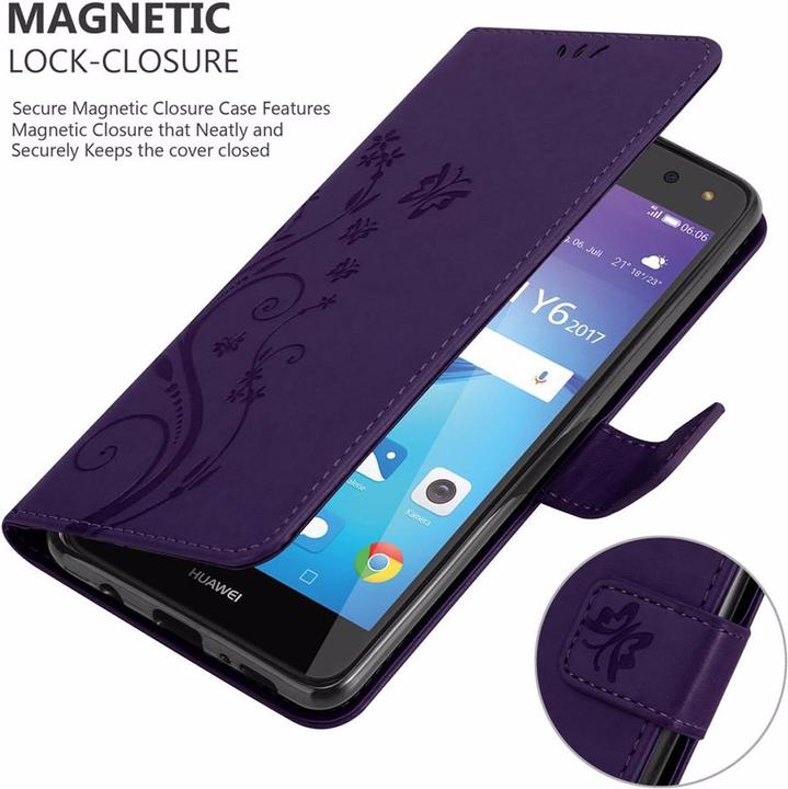 Actual product image Cadorabo Flower Book Cover (Huawei Y6 (2017), Huawei Y5 (2017))