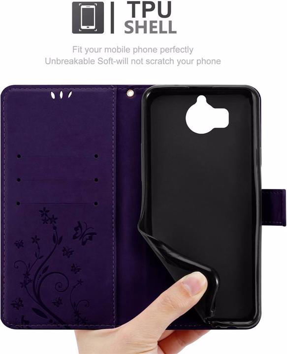 Actual product image Cadorabo Flower Book Cover (Huawei Y6 (2017), Huawei Y5 (2017))