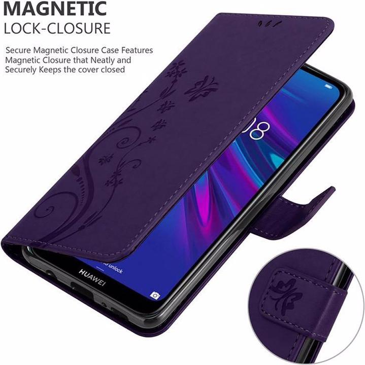 Actual product image Cadorabo Flower Book Cover (Huawei Y6 (2019))
