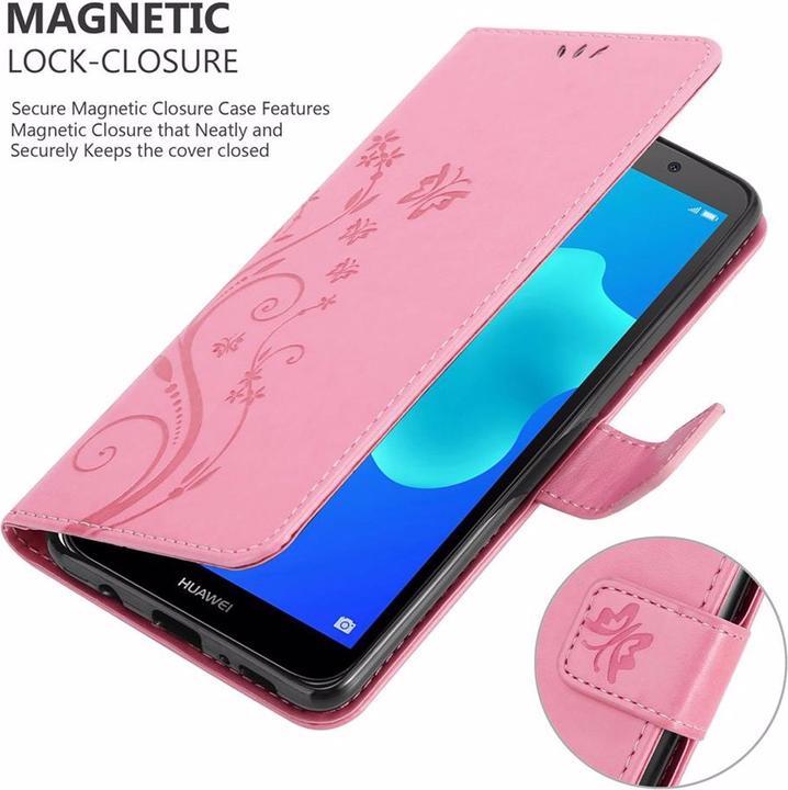 Actual product image Cadorabo Flower Book Cover (Huawei Y5 Prime 2018, Huawei Y5 (2018))