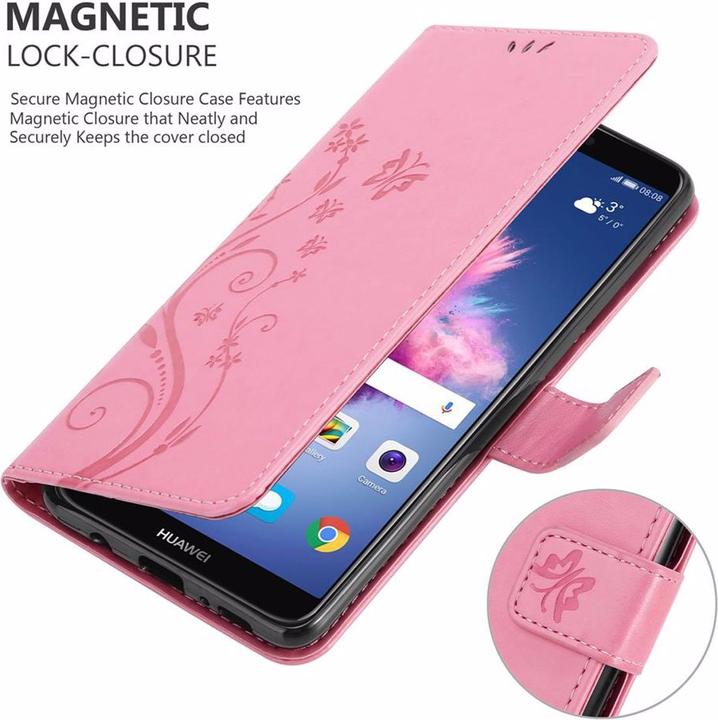 Actual product image Cadorabo Flower Book Cover (Huawei Enjoy 7S, Huawei P Smart (2018))
