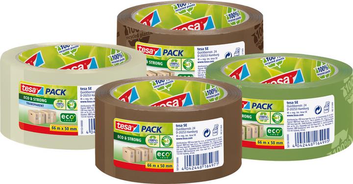 Produktbild tesa tesapack ECO & STRONG Paketband - Umweltschonendes Packband aus 100 % recyceltem Kunststoff (50 mm)