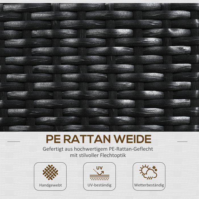 Produktbild Swisshandel24 Polyrattan Hochbeet mit Rankgitter, Blumenkasten, Pflanzenkasten, Blumenbeet, Schwarz, 103x103x29cm