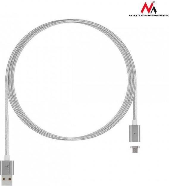Actual product image Maclean Câble USB vers Lightning ou Micro-USB avec embout magnétique (Argent) (1 m, USB 2.0)