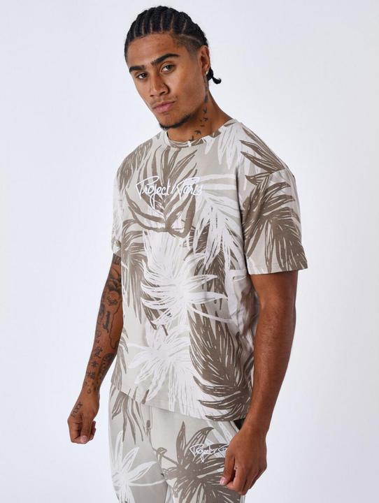Produktbild Project X Paris t-hirt mit allover-muter palmenblätter project x pari (S)