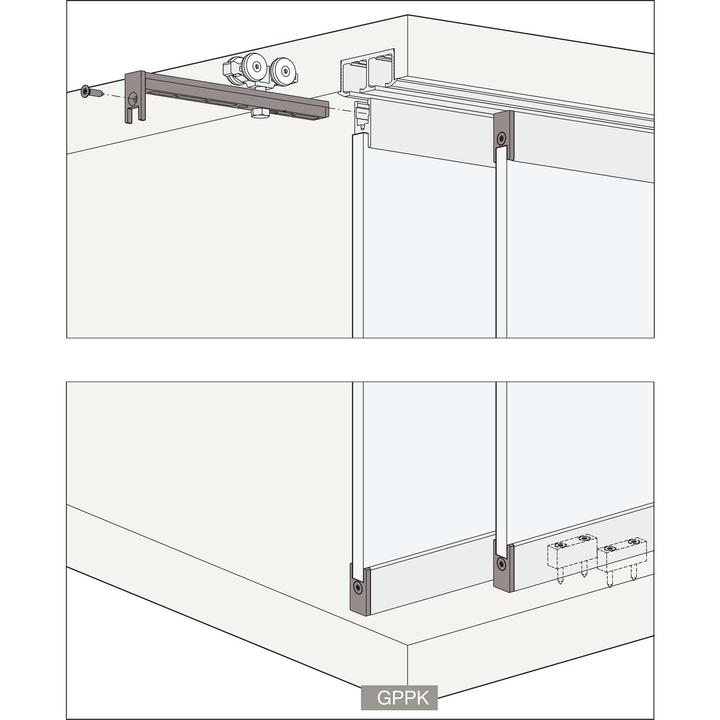 Produktbild HAWA Schiebetürbeschläge -Clipo 36 GPPK, Inslide / Festglas
