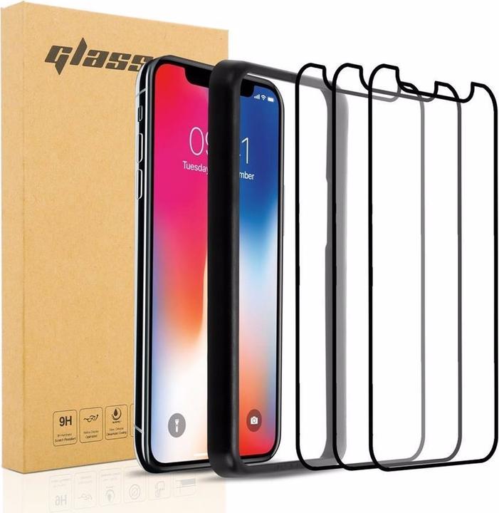 Actual product image Cadorabo Full screen display protection glass with installation guide (3 Piece, Apple iPhone X)