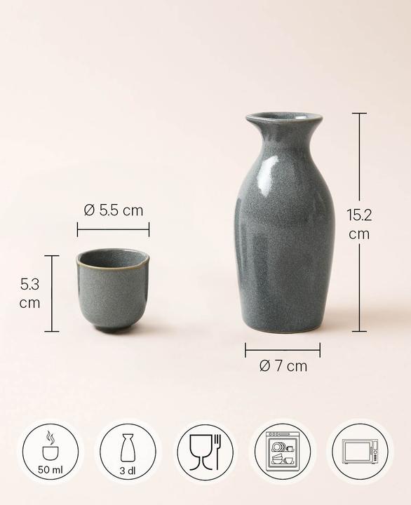 Actual product image Esmée Sake Set "Tsuki" Ceramic with Pitcher and 4 Cups (300 ml, 1 x)