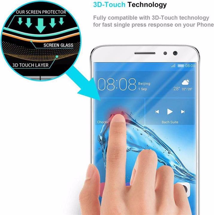 Actual product image Cadorabo Full screen display protection glass (1 Piece, Huawei Nova Plus)