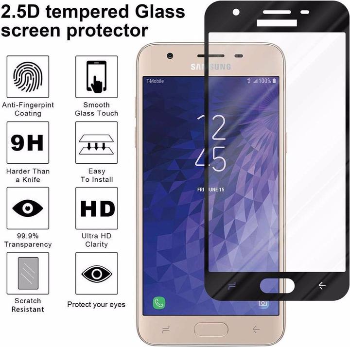 Actual product image Cadorabo Full screen display protection glass (1 Piece, Samsung Galaxy J3 (2018))