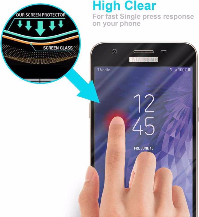 Actual product image Cadorabo Full screen display protection glass (1 Piece, Samsung Galaxy J3 (2018))