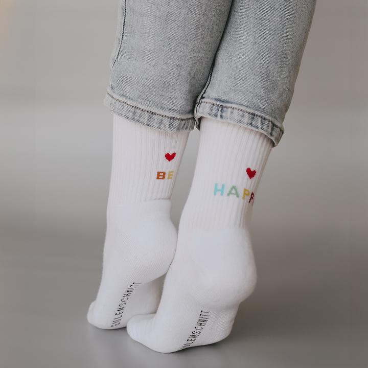 Produktbild Eulenschnitt Socken be happy weiss M Gr.39-42 (39 - 42)