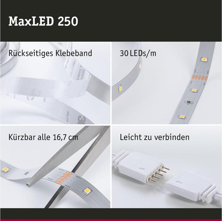 Immagine prodotto Paulmann Set di strisce MaxLED 250 (Bianco caldo, 300 cm, Interno)