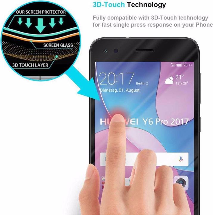 Immagine prodotto Cadorabo Vetro di protezione del display a schermo intero (1 Pezzo/i, Huawei Y6 Pro (2017))