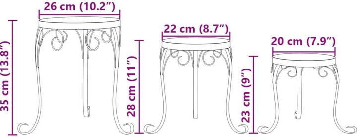 Image du produit VidaXL Pflanzenständer 3 Stk. Terrakottarot und Keramik