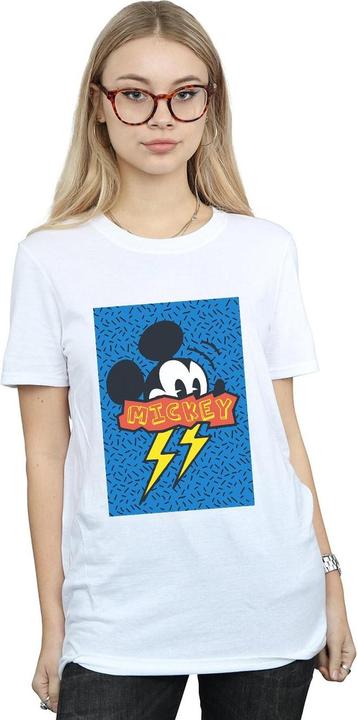 Actual product image Disney Womens/Ladies Mickey Mouse 90s Flash Cotton Boyfriend T-Shirt (XL)