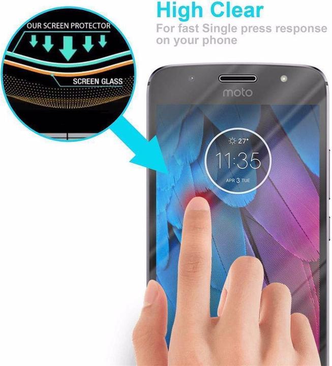 Actual product image Cadorabo Display protection glass (1 Piece, Motorola Moto G5S Plus)