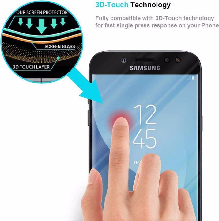 Actual product image Cadorabo Full screen display protection glass (1 Piece, Samsung Galaxy J7 Pro, Samsung Galaxy J7 2017)