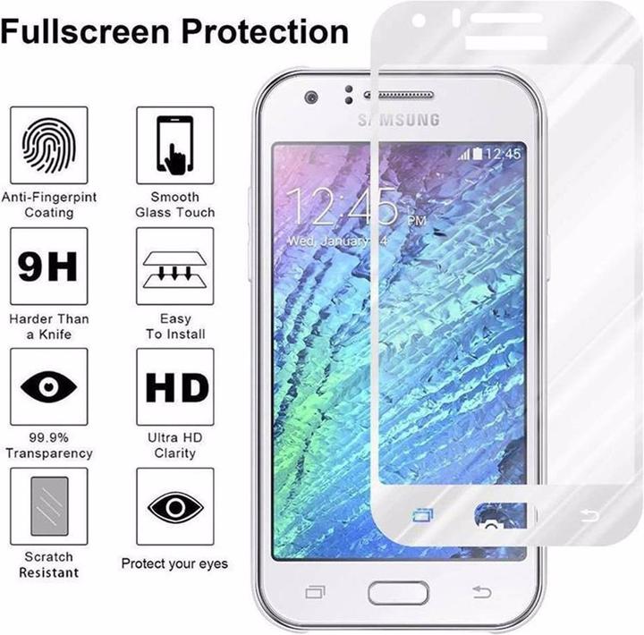 Actual product image Cadorabo Full screen display protection glass (1 Piece, Samsung Galaxy J1)