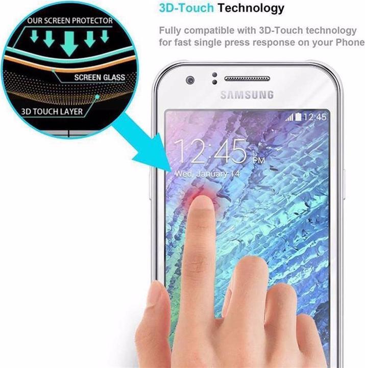 Actual product image Cadorabo Full screen display protection glass (1 Piece, Samsung Galaxy J1)